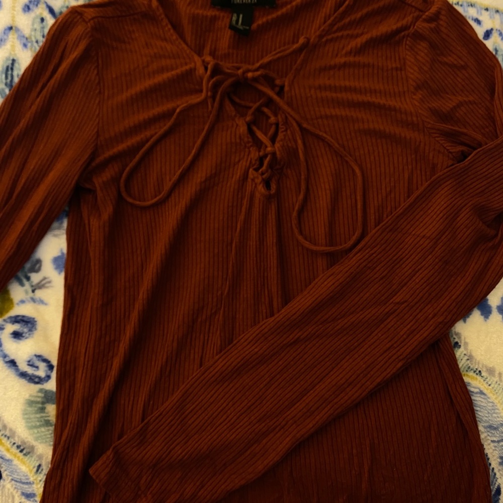 Ribbed maroon top, BY FOREVER 21